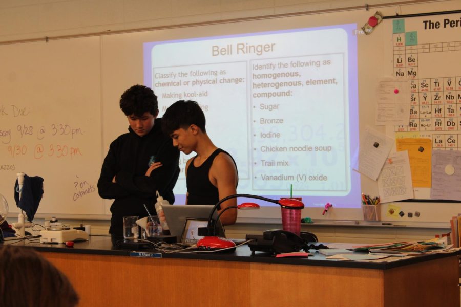 Students present in science class. 