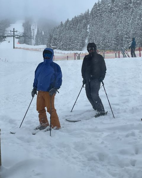 Jackson Anderson and his dad, Stevens teacher Mic Anderson, enjoy some time on the slopes. 