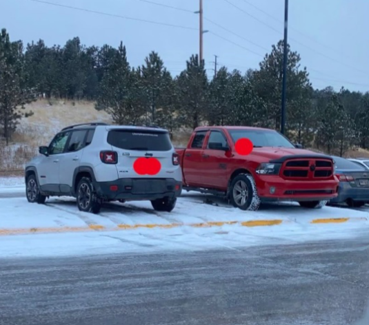 Students at Stevens park wherever they can during snowy times. 
Photo Courtesy: SHS Bad Parking Page